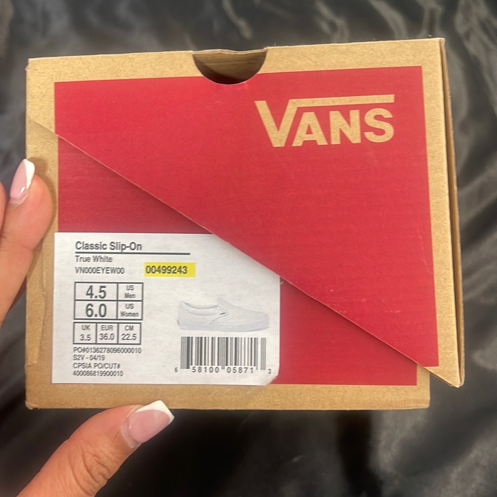 BRAND NEW! white slip on vans
